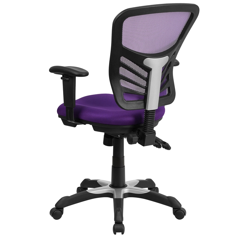Scranton & Co Mesh Fabric Mid Back Swivel Office Chair in Purple