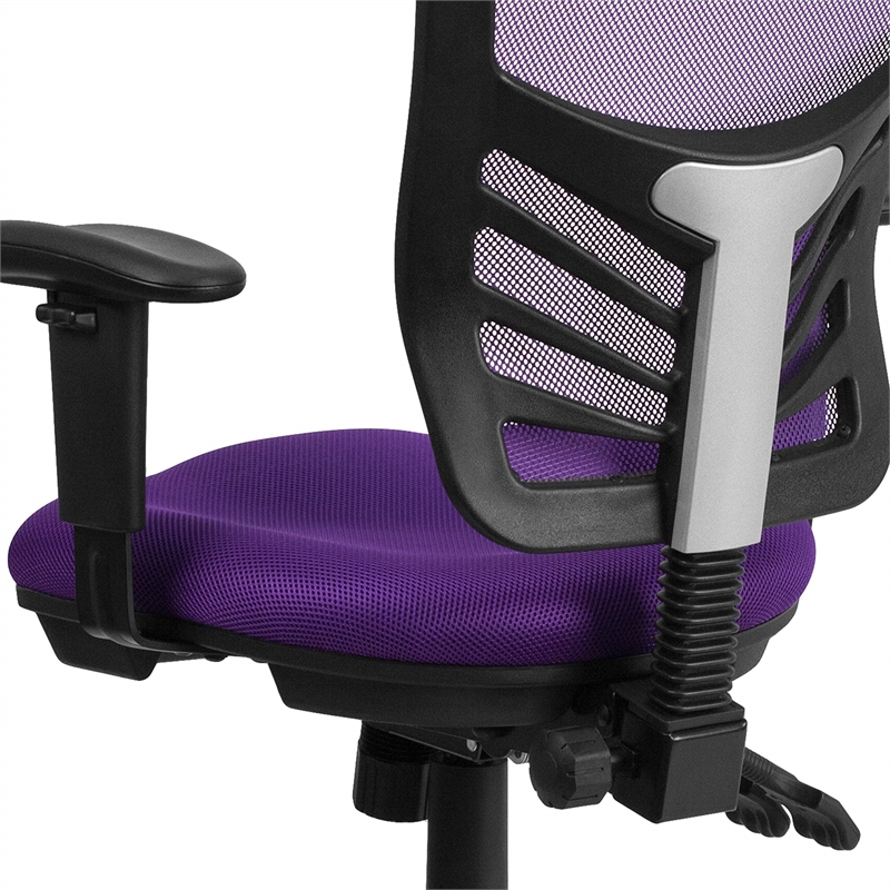Scranton & Co Mesh Fabric Mid Back Swivel Office Chair in Purple