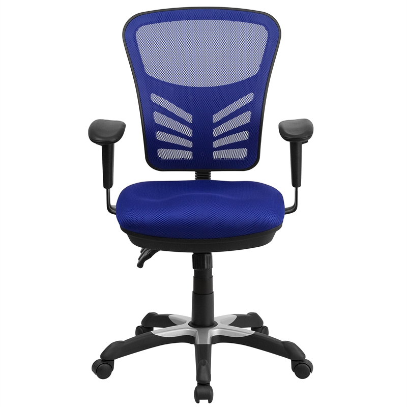 Scranton & Co Mid Back Mesh Swivel Office Chair in Blue