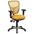 Scranton & Co Mid Back Mesh Swivel Office Chair in Yellow