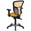Scranton & Co Mid Back Mesh Swivel Office Chair in Yellow