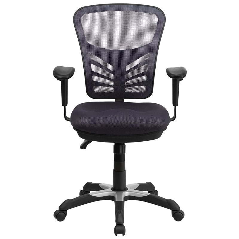 Scranton & Co Mid Back Mesh Swivel Office Chair in Dark Gray