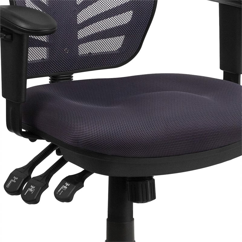 Scranton & Co Mid Back Mesh Swivel Office Chair in Dark Gray