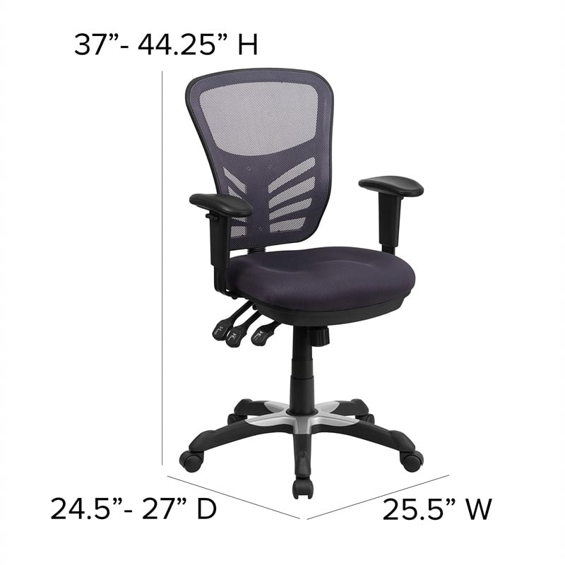 Scranton & Co Mid Back Mesh Swivel Office Chair in Dark Gray