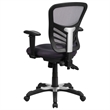 Scranton & Co Mid Back Mesh Swivel Office Chair in Dark Gray