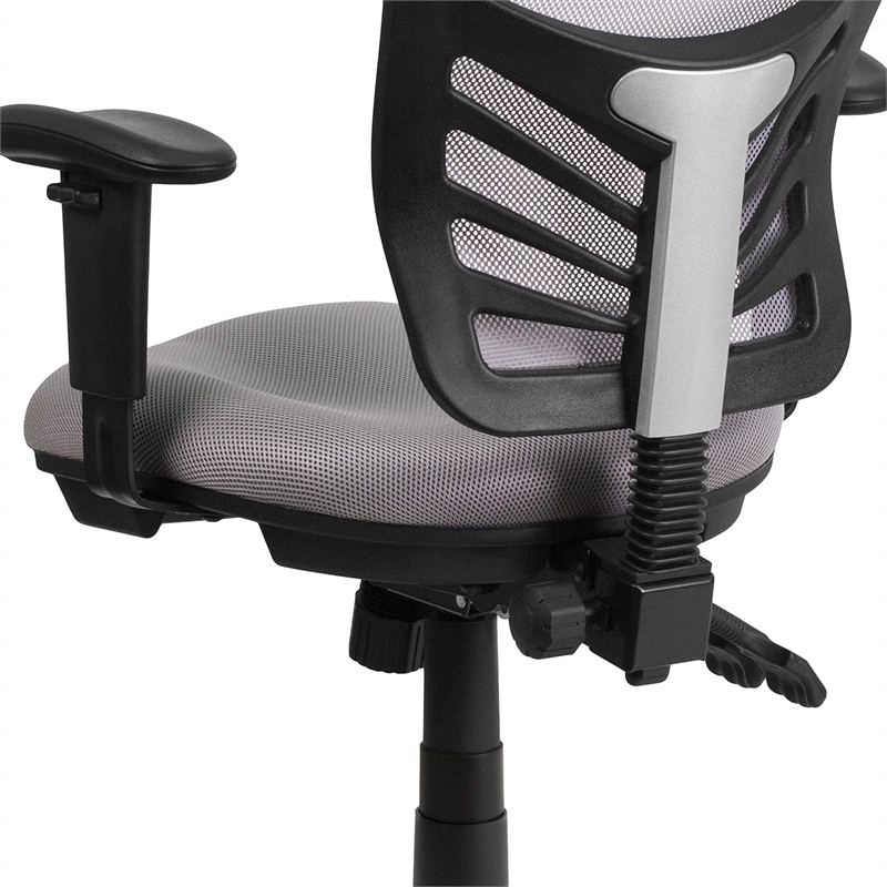 Scranton & Co Mid Back Mesh Swivel Office Chair in Gray