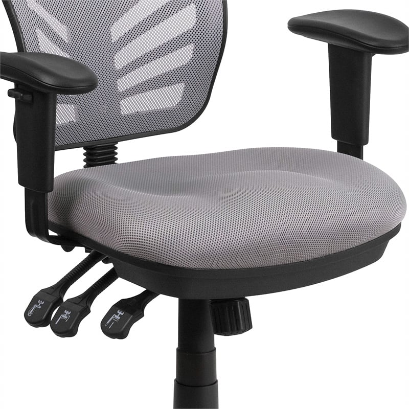 Scranton & Co Mid Back Mesh Swivel Office Chair in Gray
