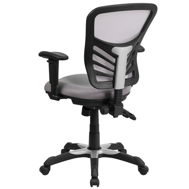 Scranton & Co Mid Back Mesh Swivel Office Chair in Gray