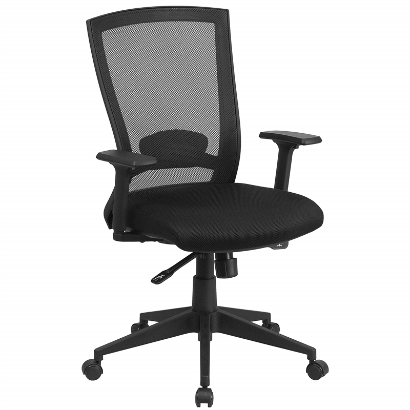 Scranton & Co Mid Back Mesh Swivel Office Chair in Black