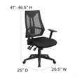Scranton & Co Mesh Fabric Mid Back Swivel Office Chair in Black