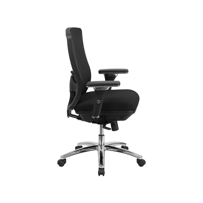 Scranton & Co Big and Tall Fabric Swivel Office Chair in Black