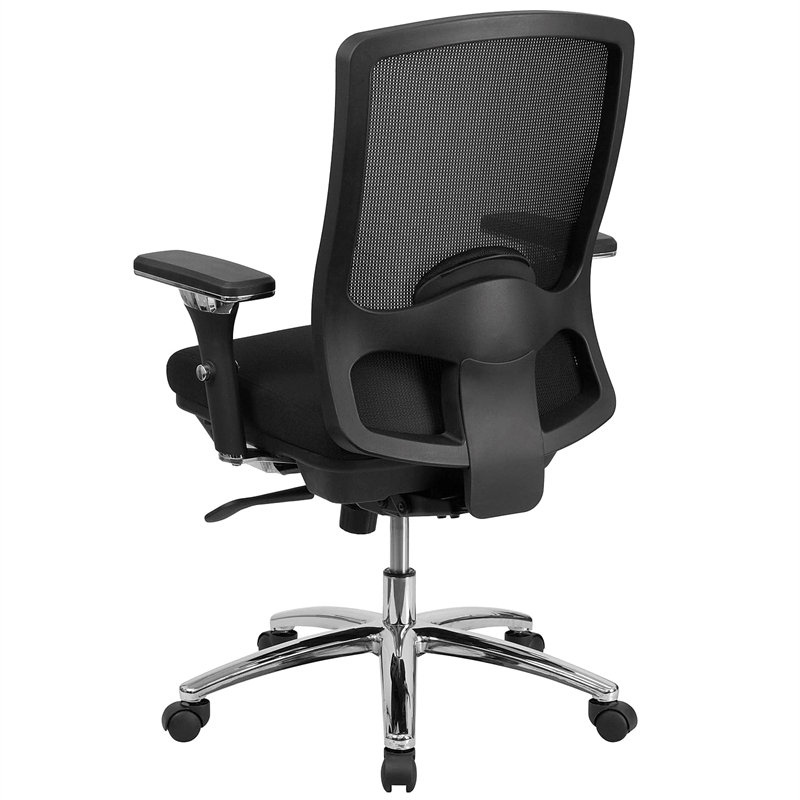 Scranton & Co Big and Tall Fabric Swivel Office Chair in Black