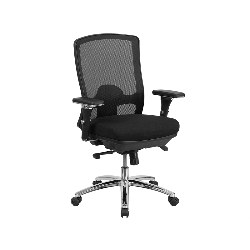 Scranton & Co Big and Tall Fabric Swivel Office Chair in Black