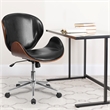 Scranton & Co Contemporary Faux Leather Swivel Office Chair in Black