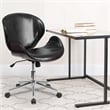 Scranton & Co Leather Swivel Office Chair in Black and Mahogany