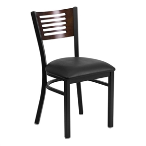 Scranton & Co 19.5&quot Industrial Metal/Vinyl Restaurant Dining Chair in Black