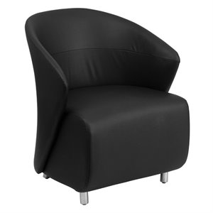 scranton & co leather reception chair in black