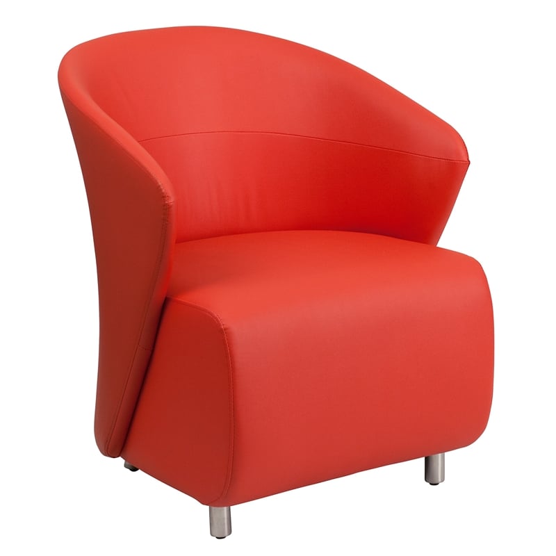 Scranton & Co Leather Reception Chair in Red