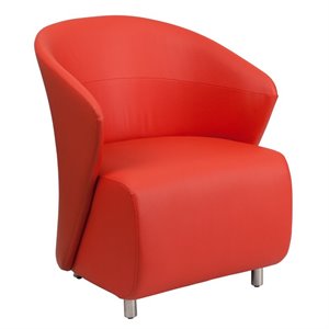 scranton & co leather reception chair in red