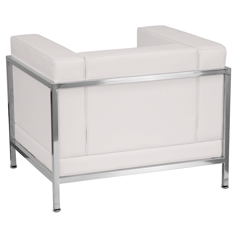 Scranton & Co Leather Reception Chair in White