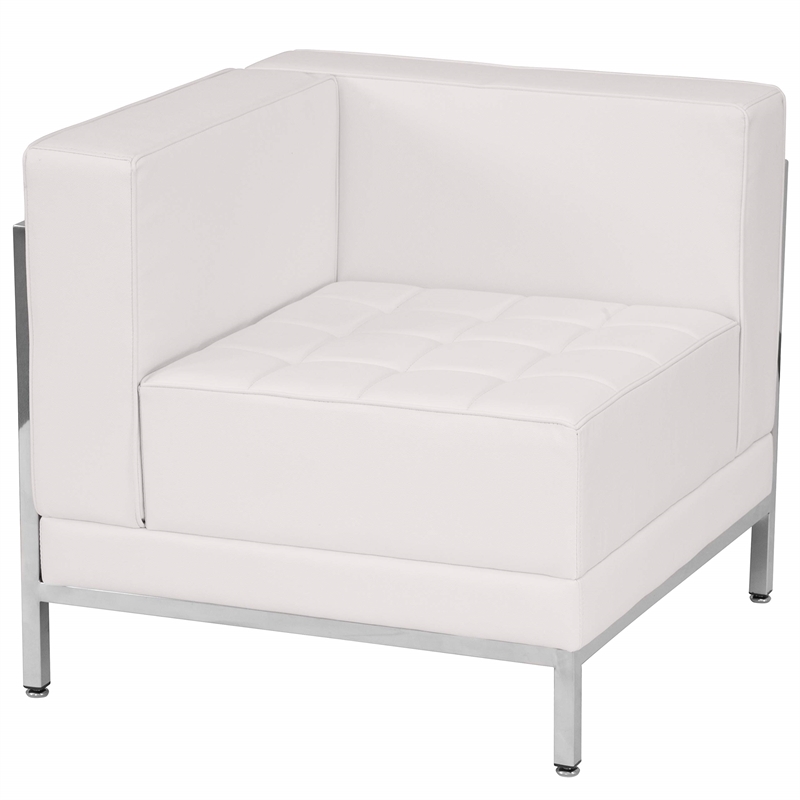Scranton & Co Left Corner Reception Chair in White