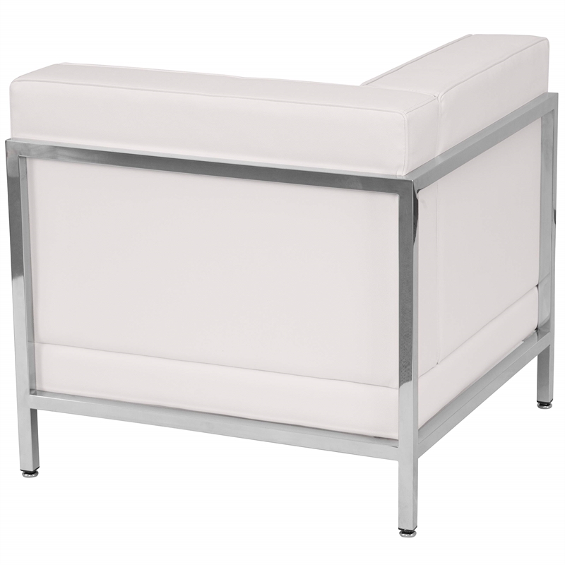 Scranton & Co Left Corner Reception Chair in White