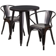 Scranton & Co Round Metal Patio Dining Set in Antique Black