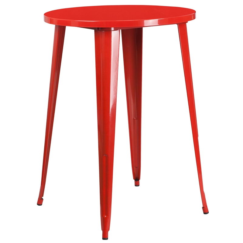 Scranton & Co Round Patio Bistro Set in Red