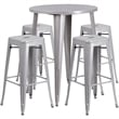 Scranton & Co Round Patio Bistro Set in Gray