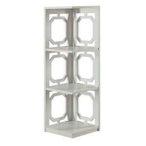 Scranton & Co 3 Shelf Corner Bookcase in White