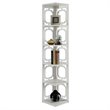 Scranton & Co Five-Shelf Modern Wood Corner Bookcase in White