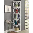 Scranton & Co Five-Shelf Modern Wood Corner Bookcase in White