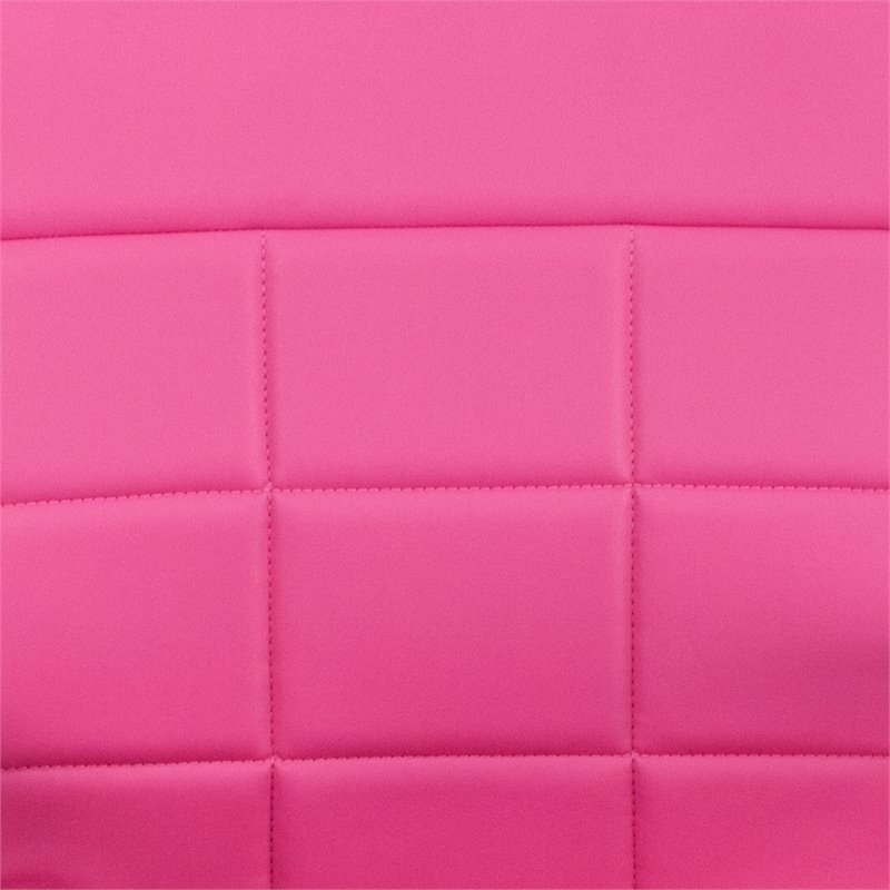 Scranton & Co Contemporary Vinyl Mid Back Swivel Office Chair in Pink