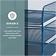 Scranton & Co 3-Tray Steel Metal Desk Organizer in Blue Finish