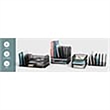 Scranton & Co 3-Tray Steel Metal Desk Organizer in Blue Finish