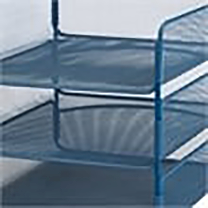 Scranton & Co 3-Tray Steel Metal Desk Organizer in Blue Finish