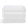 Scranton & Co Steel Metal Desk Organizer with 3 Interlocking Trays in White