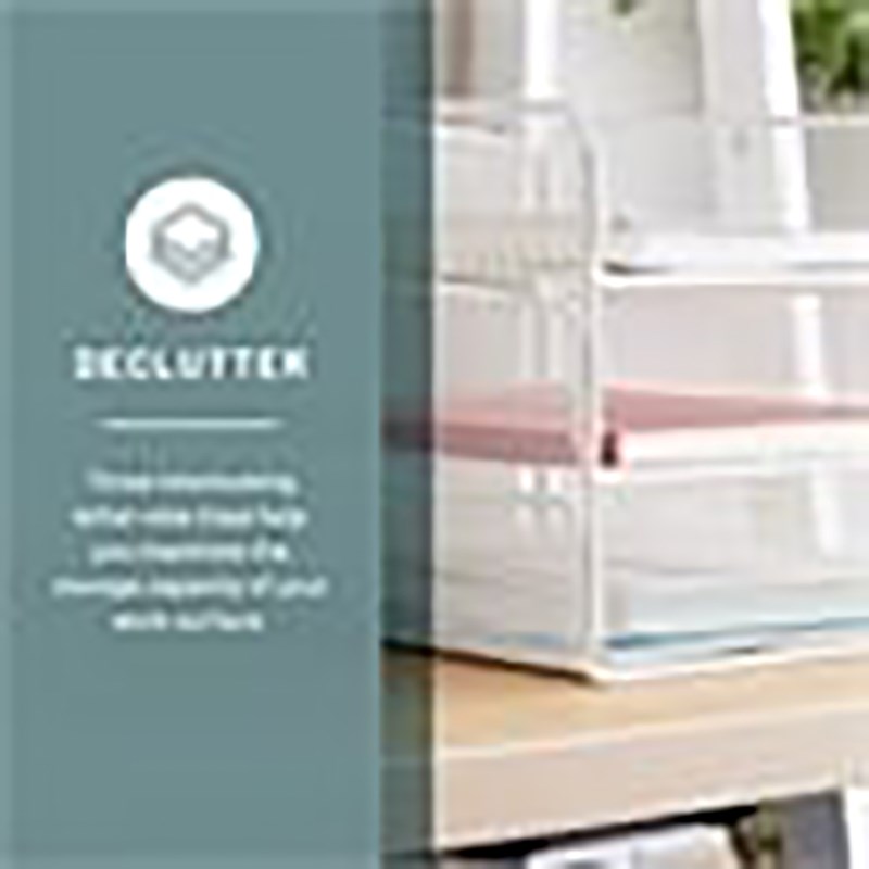Scranton & Co Steel Metal Desk Organizer with 3 Interlocking Trays in White