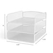 Scranton & Co Steel Metal Desk Organizer with 3 Interlocking Trays in White