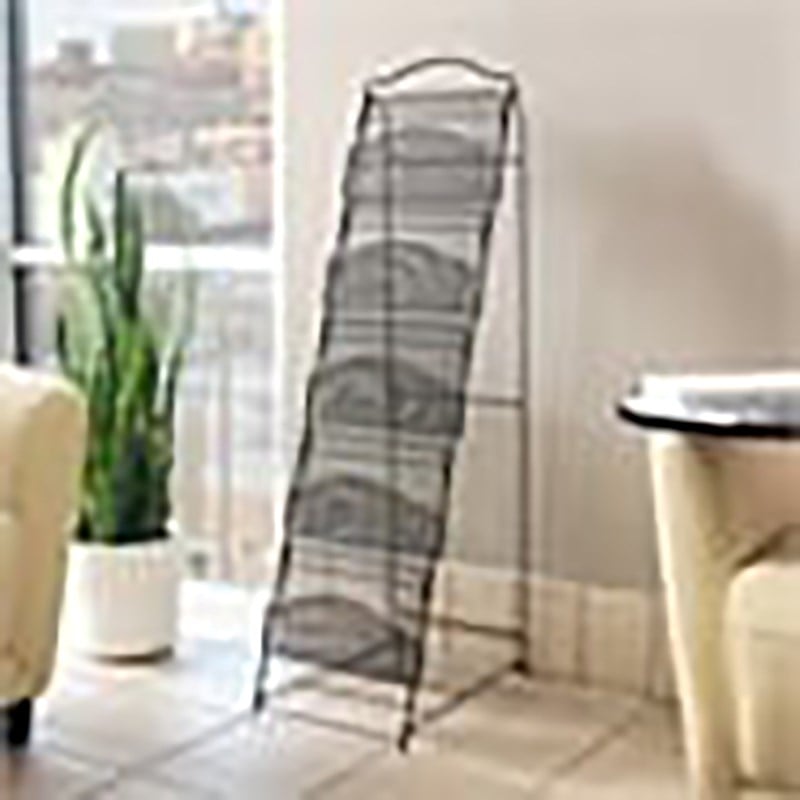 Scranton & Co 5-Pocket Steel Metal Floor Magazine Rack in Black