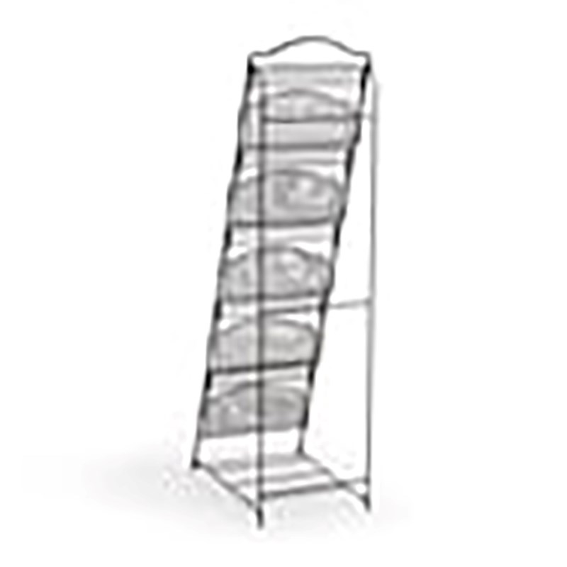 Scranton & Co 5-Pocket Steel Metal Floor Magazine Rack in Black