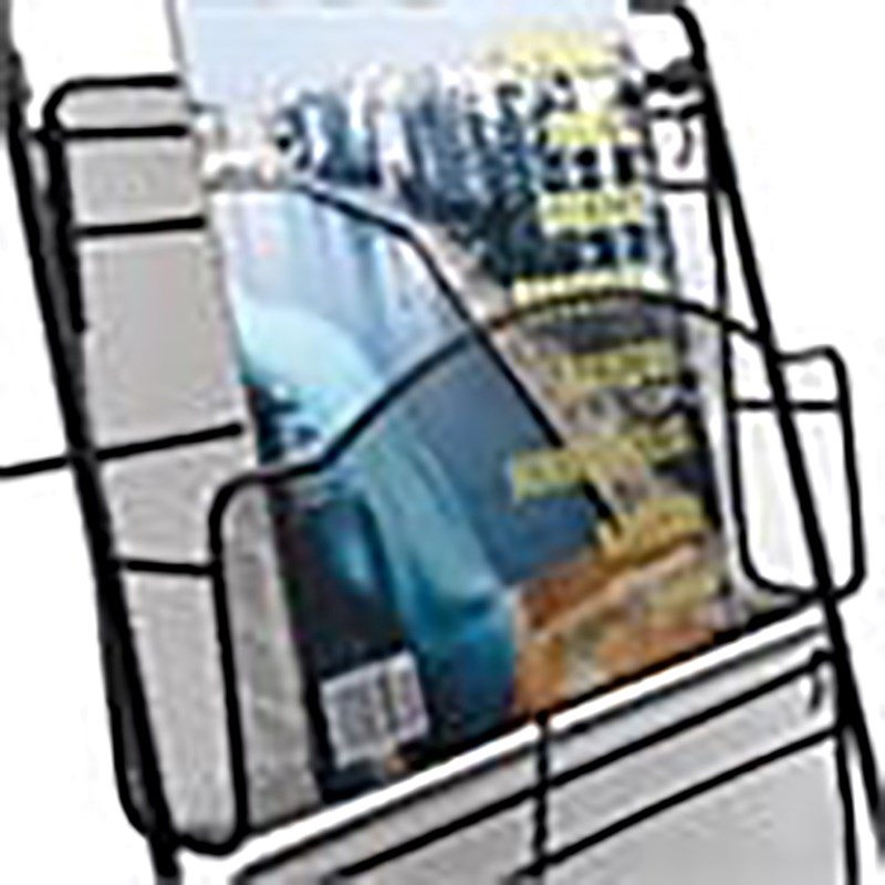 Scranton & Co 5-Pocket Steel Metal Floor Magazine Rack in Black