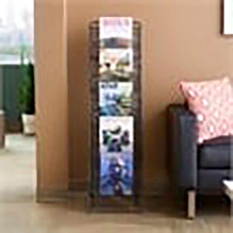 Scranton & Co 5-Pocket Steel Metal Floor Magazine Rack in Black