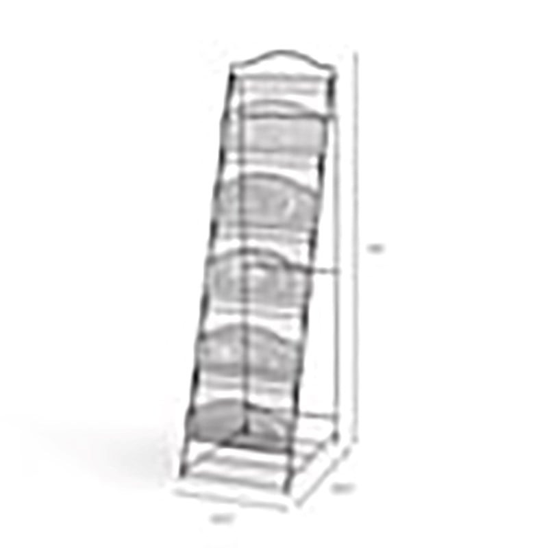 Scranton & Co 5-Pocket Steel Metal Floor Magazine Rack in Black