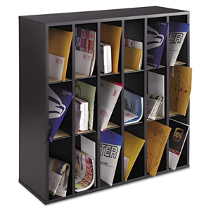 Scranton & Co 18 Compartment Mail Sorter in Black