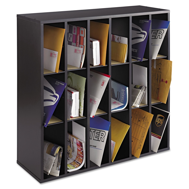 Scranton & Co 18 Compartment Mail Sorter in Black