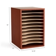 Scranton & Co 11 Compartment Vertical Wood Desk Organizer in Cherry Brown