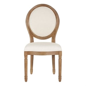 Scranton & Co 19.5&quot Traditional Fabric Oval Back Dining Chair in Linen Beige