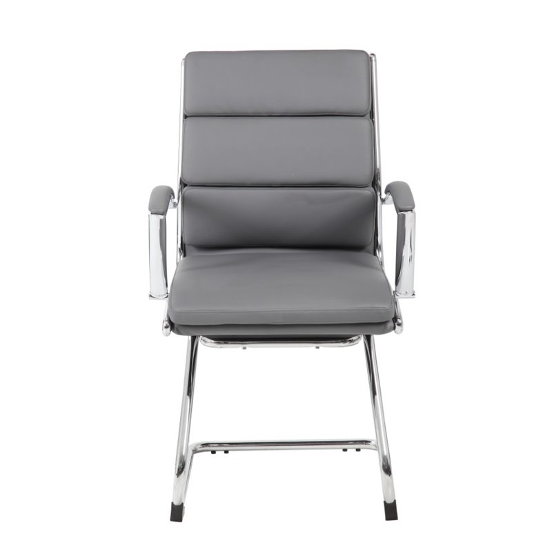 Scranton & Co Transitional Metal CaressoftPlus Guest Chair in Gray/Chrome