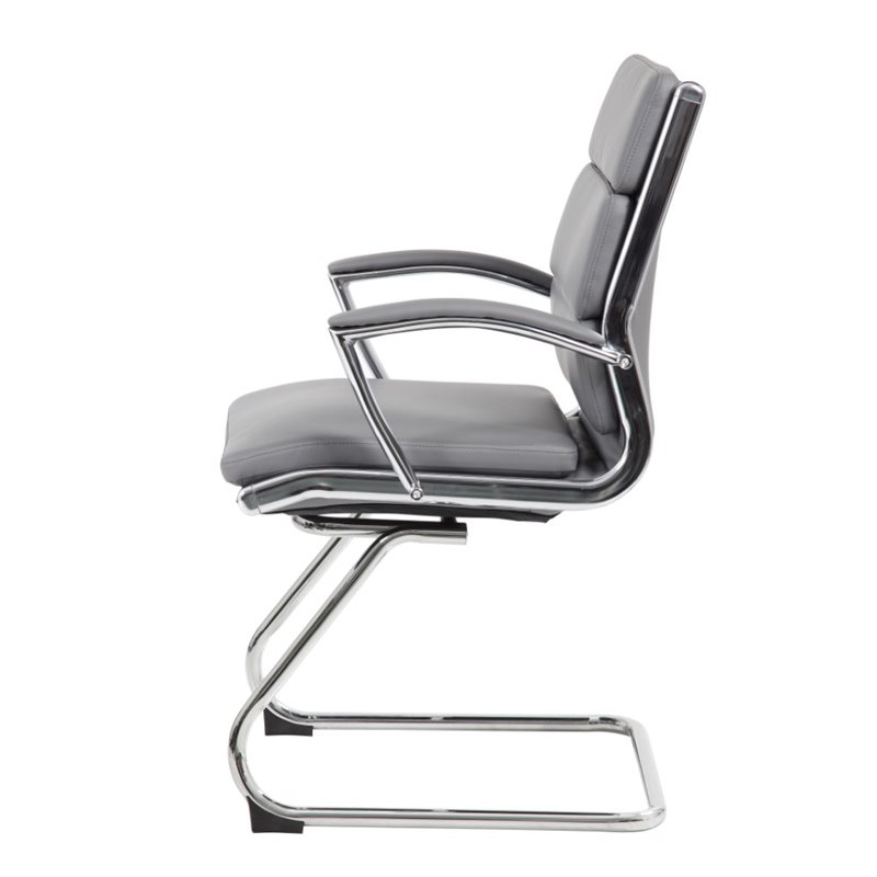 Scranton & Co Transitional Metal CaressoftPlus Guest Chair in Gray/Chrome